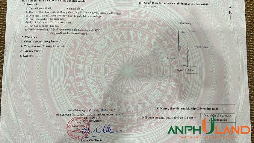 Chủ cần bán gấp 2 lô đất siêu đẹp tại trung tâm P. Thủy Nguyên ( xã Dương Quan), TP Hải Phòng