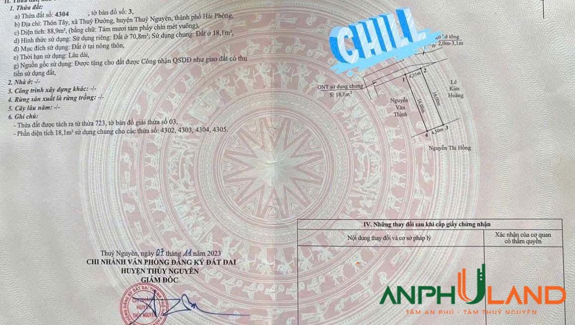 Cần chuyển nhượng lô đất đẹp vị trí trung tâm phường Thuỷ Nguyên (Thuỷ Đường), TP Hải Phòng