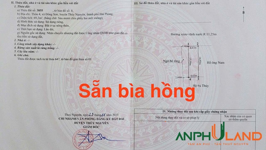 Bán lô góc mặt đường phường Lưu Kiếm (Đông Sơn), TP Hải Phòng