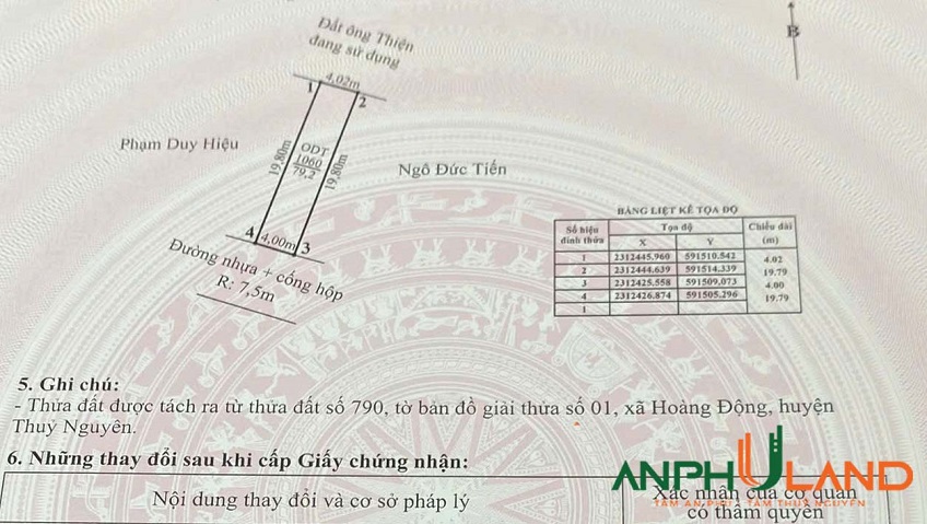 Bán lô đất siêu đẹp trục chính phường Thiên Hương (Hoàng Động), TP Hải Phòng