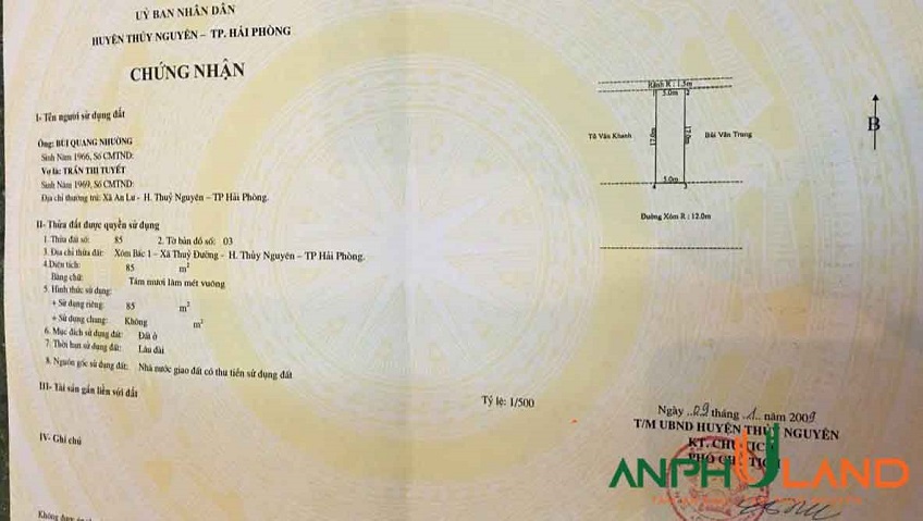 Chính chủ gửi bán lô đất đẹp tại khu Đồng Dộc, P. Thủy Nguyên ( xã Thủy Đường), TP Hải Phòng