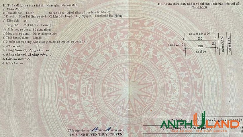 Bán lô đất tiềm năng tại khu TĐC VSIP 4, phường Nam Triệu, TP Hải Phòng