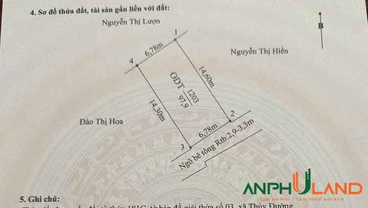 Chủ cần tiền bán gấp lô đất tại phường Thuỷ Nguyên (Thuỷ Đường), TP Hải Phòng