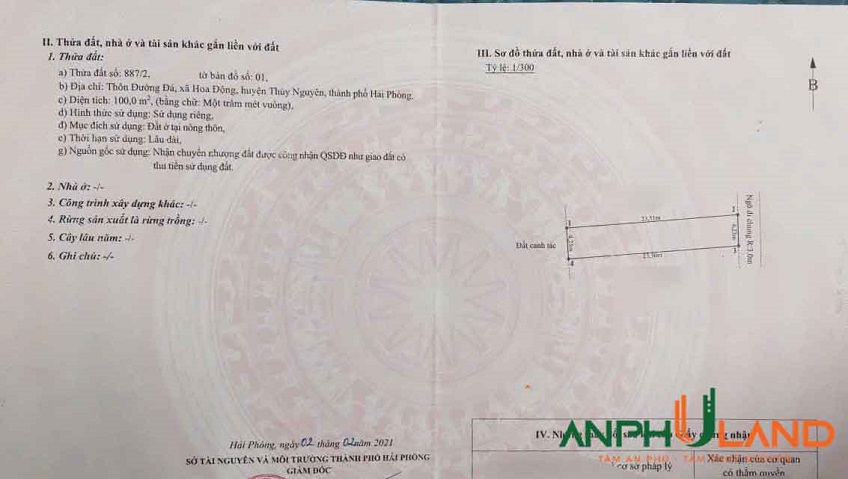 Cần bán lô đất đẹp tại TDP Đường Đá, Phường Thủy Nguyên ( xã Hoa Động), TP Hải Phòng