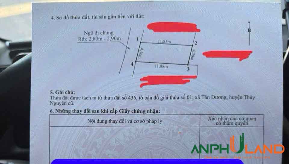 Cần bán lô đất trung tâm hành chính Phường Thủy Nguyên ( xã Tân Dương), TP Hải Phòng