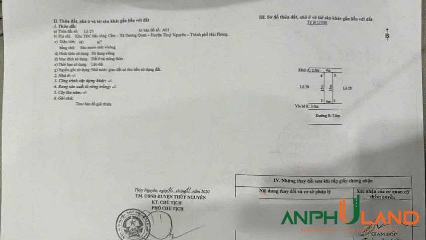 Cần bán lô đất tái định cư khu A, Bắc Sông Cấm, Phường Thủy Nguyên, TP Hải Phòng