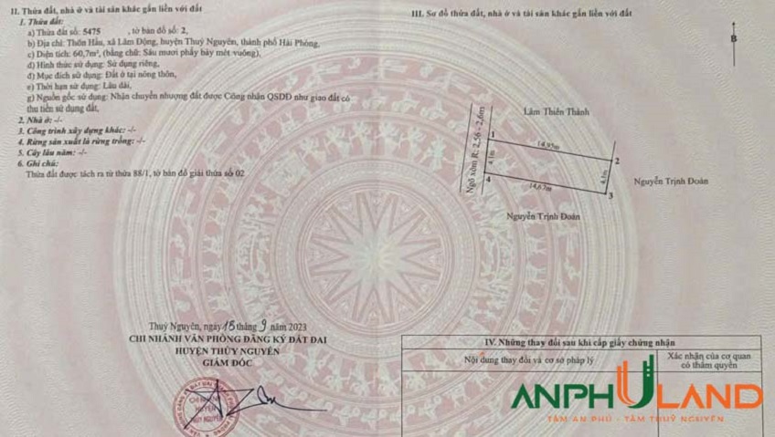 Duy nhất 1 lô đất giá siêu rẻ tại phường Thiên Hương (Lâm Động), TP Hải Phòng