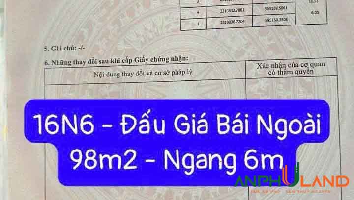 Cần bán đất đấu giá Bái Ngoài, Phường Thủy Nguyên ( xã Hoa Động), TP Hải Phòng