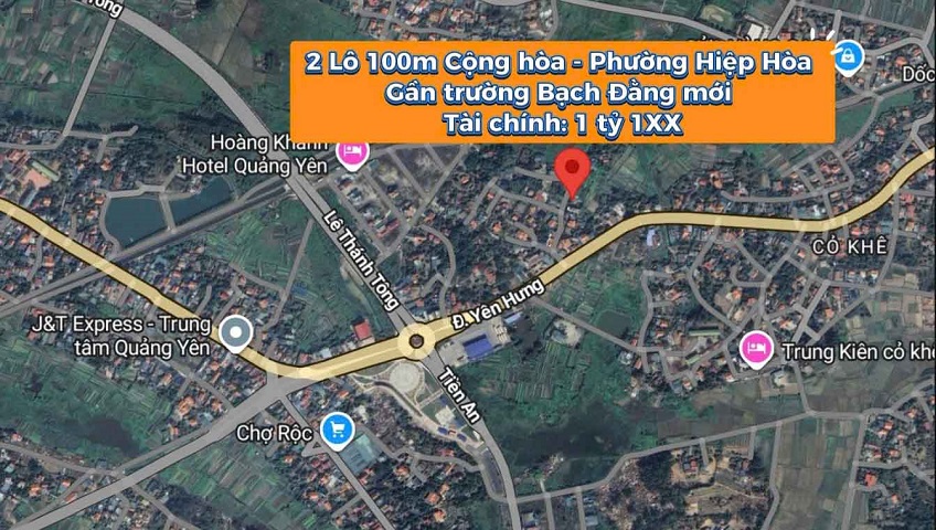 Cần bán 2 lô đất thổ cư tại Cộng Hòa, Phường Hiệp Hòa mới, Quảng Yên, Quảng Ninh