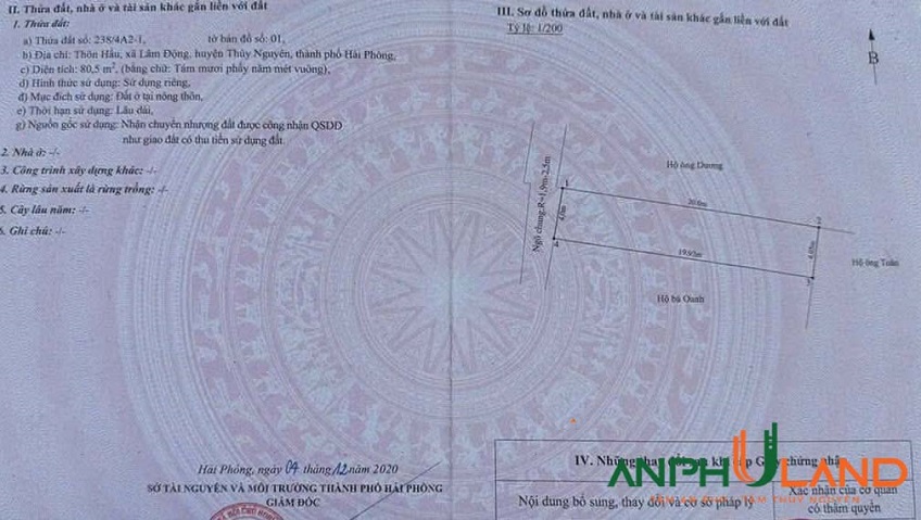 Còn sót lại lô đất đẹp giá rẻ tại phường Thiên Hương (Lâm Động), TP Hải Phòng