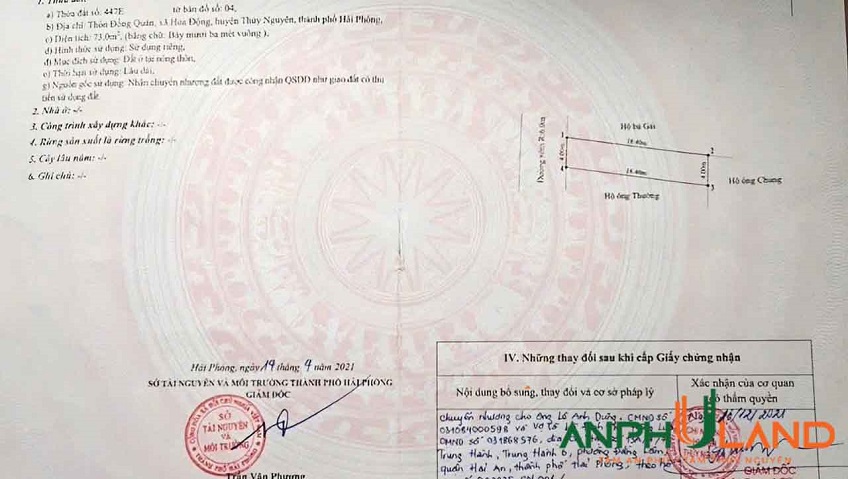 Bán lô đất mặt đường TDP Đồng Quán, Phường Thủy Nguyên ( xã Hoa Động), TP Hải Phòng