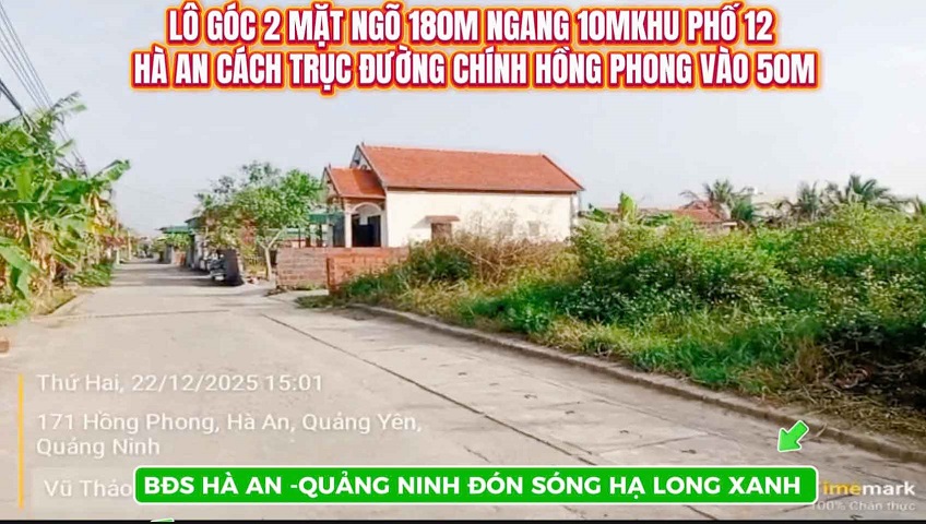 Cần bán lô góc 180m2 phường Hà An, Quảng Yên, Quảng Ninh