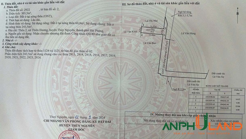 Bán lô đất đẹp giá siêu rẻ phường Thiên Hương, TP Hải Phòng