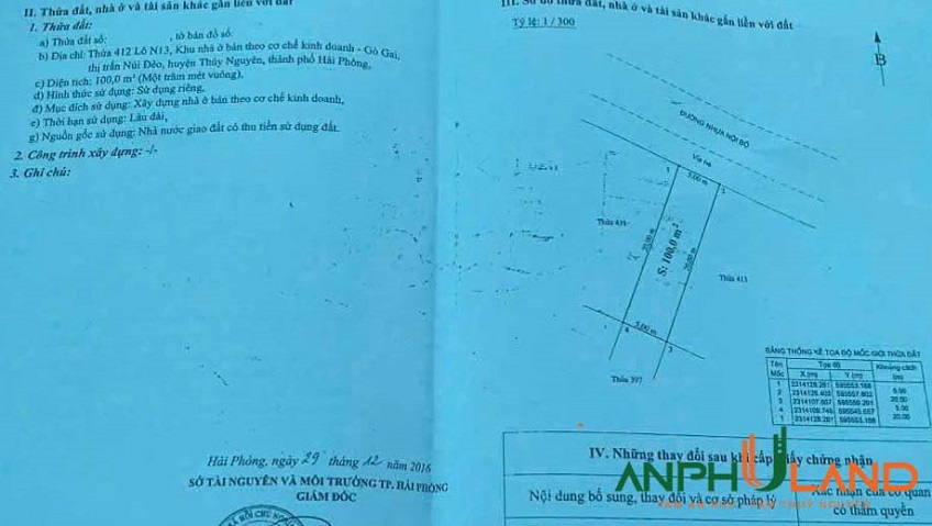 Chào bán lô đất tuyến 1 tại KĐT Gò Gai, phường Thuỷ Nguyên, TP Hải Phòng