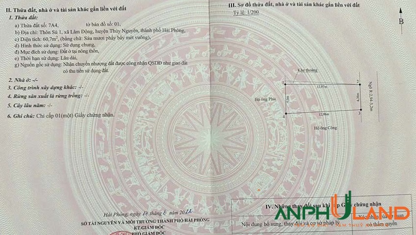 Bán lô đất tại TDP Sú 1, phường Thiên Hương (Lâm Động), TP Hải Phòng