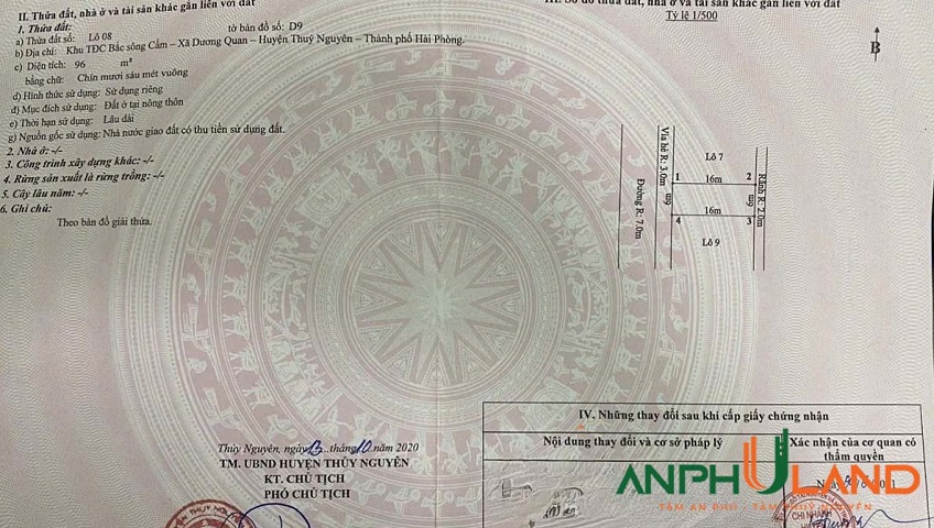 Bán vài lô khu D TĐC Bắc Sông Cấm, phường Thuỷ Nguyên, TP Hải Phòng