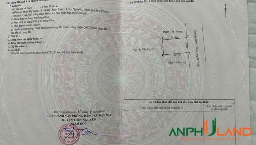 Cần bán đất mặt đường, ngay trục chính chợ, Phường Thủy Nguyên, TP Hải Phòng 