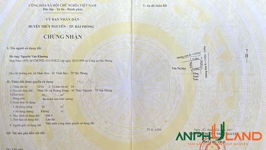 Bán nhà mặt đường 3 tầng tại phường Thuỷ Nguyên (Hoa Động), TP Hải Phòng