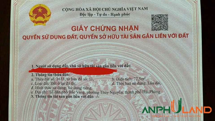 Cần bán lô đất trục đường liên xã Phường Thủy Nguyên ( xã Dương Quan), TP Hải Phòng