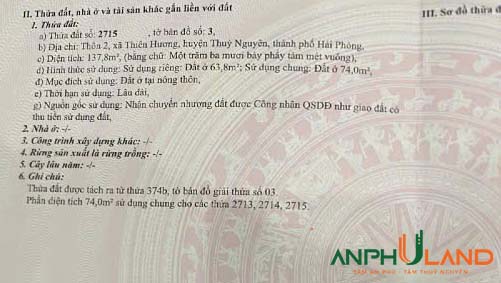 Chào bán lô đất tại TDP 2, Phường Thiên Hương , TP Hải Phòng