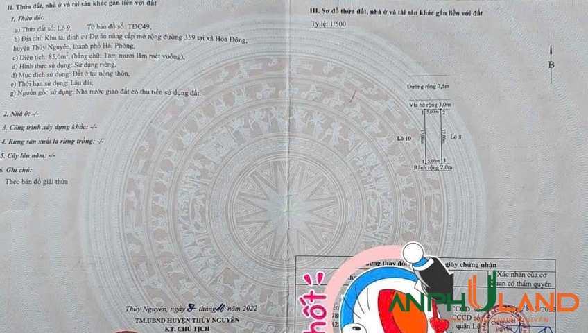 Chính chủ gửi bán lô 9TĐC49 TĐC Hoa Động, phường Thuỷ Nguyên, TP Hải Phòng