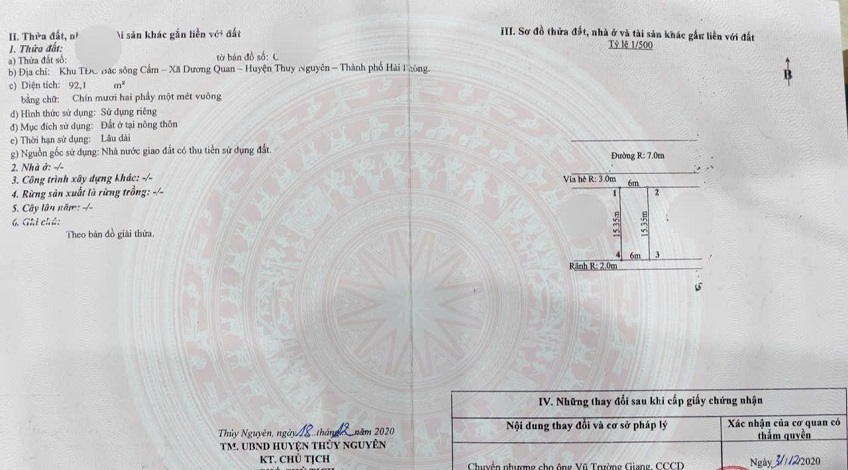 Bán lô khu C - TĐC Bắc Sông Cấm, phường Thuỷ Nguyên, TP Hải Phòng