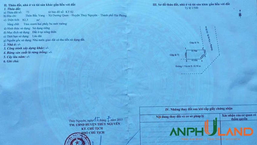 Bán 2 lô liền nhau TĐC VSIP phường Thuỷ Nguyên, TP Hải Phòng