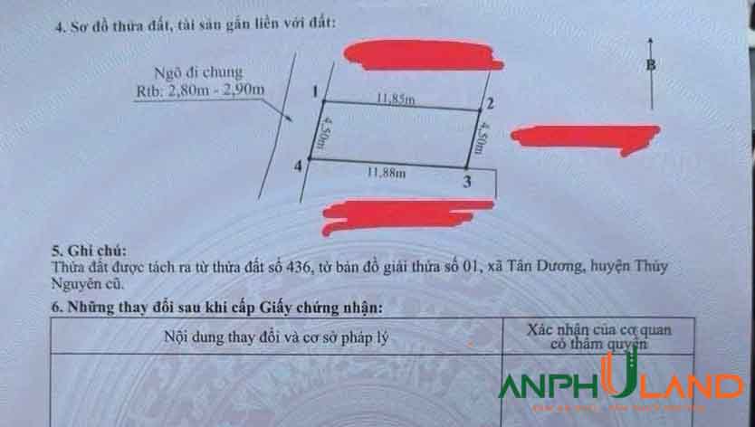 Cần bán lô đất trung tâm hành chính phường Thủy Nguyên ( xã Tân Dương), TP Hải Phòng