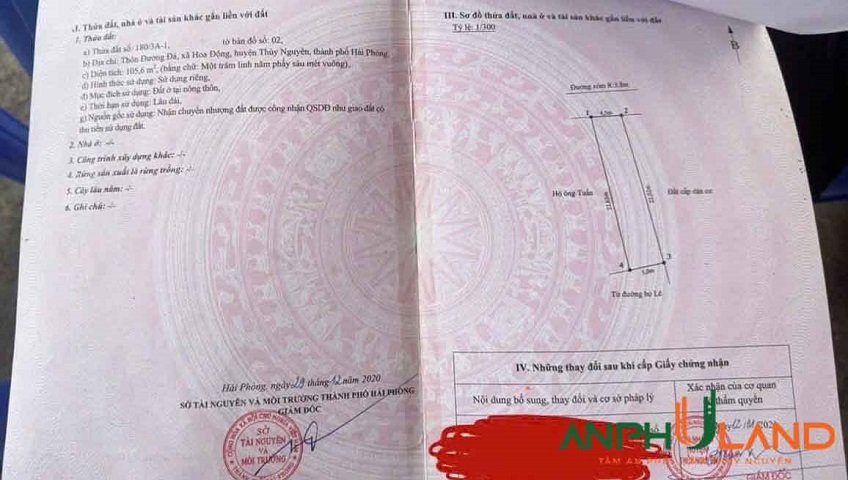 Cần bán lô đất hàng hiếm tại TDP Đường Đá, Phường Thủy Nguyên, TP Hải Phòng