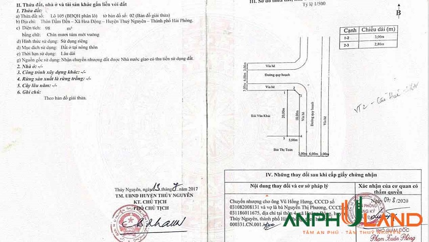Cần bán lô góc chung cư Huê TDP Đầm Đền, Phường Thủy Nguyên, TP Hải Phòng