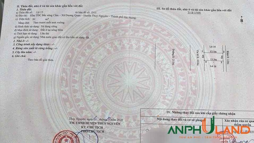 Bán cặp liền nhau tại mặt đường chính khu D15, TĐC Bắc Sông Cấm, P.Thủy Nguyên, TP Hải Phòng