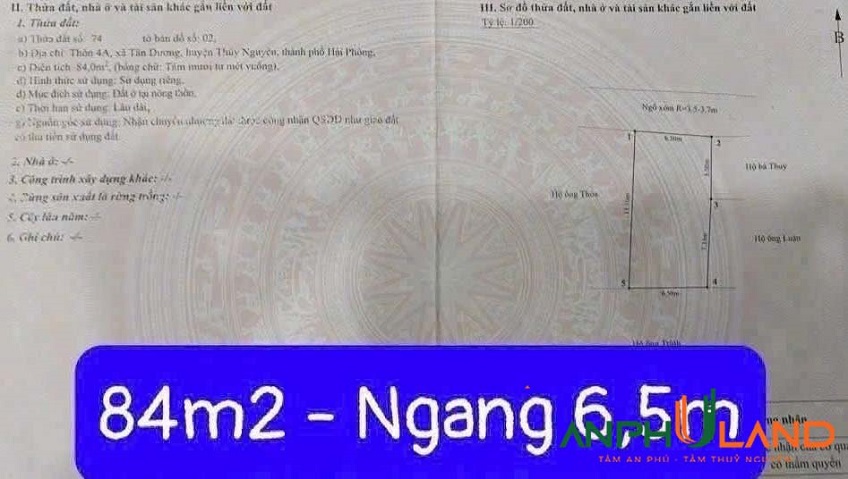 Bán siêu phẩm tuyến 2 mặt đường Máng Nước, phường Thuỷ Nguyên (Tân Dương), TP Hải Phòng