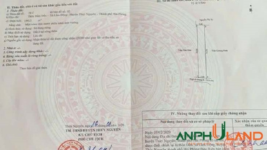 Bán lô đất giá rẻ 180m² tại phường Thiên Hương (Lâm Động), TP Hải Phòng