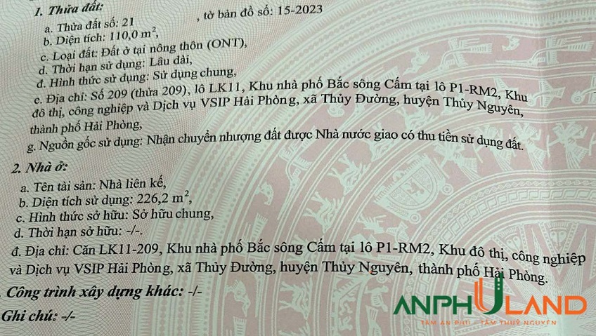  Bán nhà phố dự án Sapphira Gem VSIP, phường Thuỷ Nguyên, TP Hải Phòng
