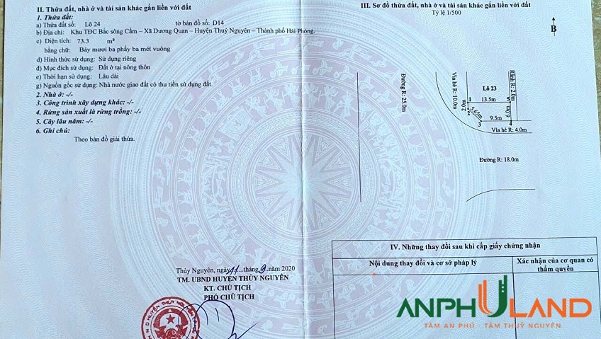 Bán đất TĐC Bắc Sông Cấm - Trung tâm Hành chính TP, phường Thuỷ Nguyên, TP Hải Phòng