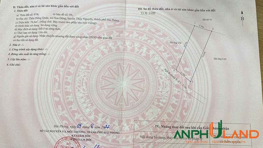 Cần bán lô đất hàng hiếm TDP Đồng Quán, Phường Thủy Nguyên ( xã Hoa Động), TP Hải Phòng