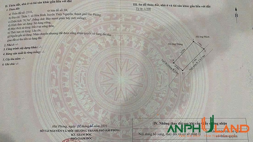 Chào bán lô góc 70m² tại trung tâm phường Hoà Bình, TP Hải Phòng