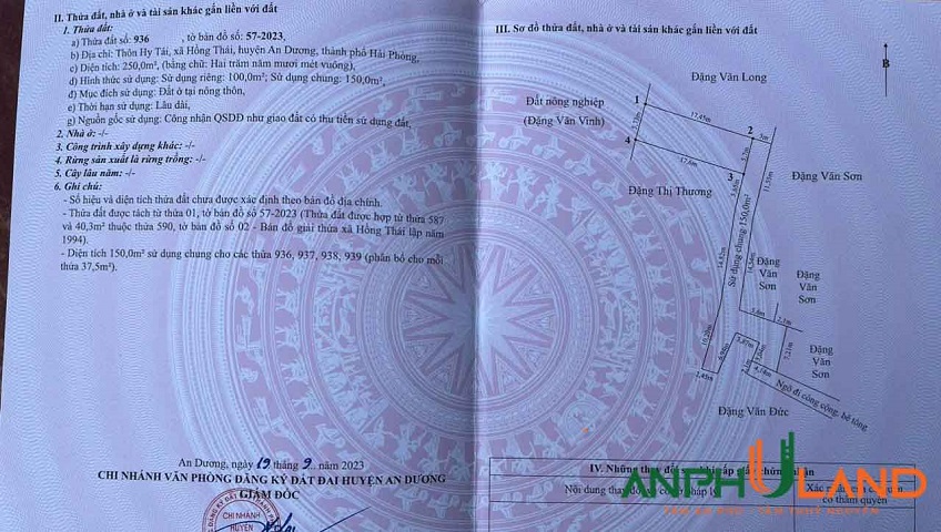 Cần bán gấp lô đất TDP Hy Tái, Phường An Hải ( An Dương cũ), TP Hải Phòng