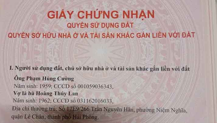 Chính chủ bán căn nhà số 37 LK 12 khu đô thị Quang Minh, Phường Thủy Nguyên, TP Hải Phòng