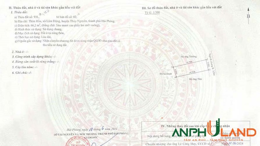 Chuyển nhượng lô đất giá tốt tại phường Thiên Hương (Lâm Động), TP Hải Phòng