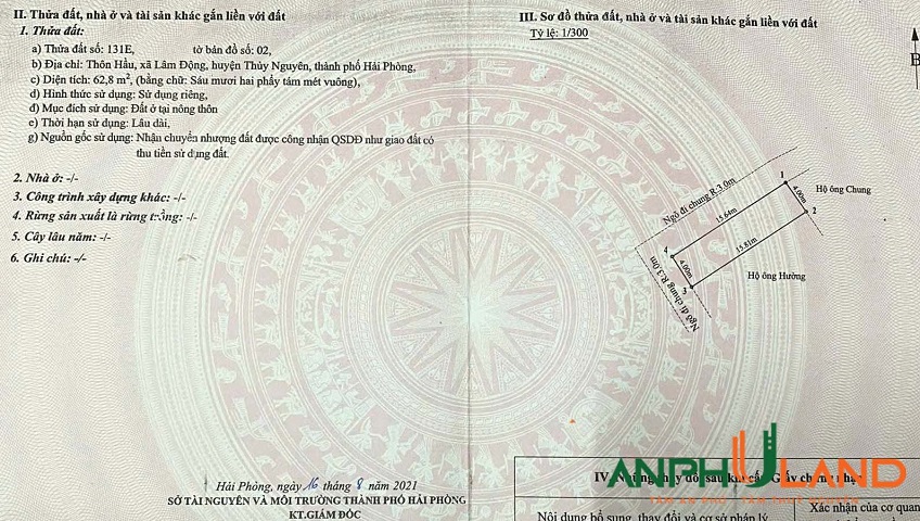 Chuyển nhượng lô góc tại phường Thiên Hương (Lâm Động), TP Hải Phòng