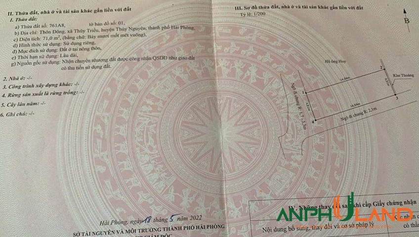 Chính chủ gửi bán 2 lô đất tuyệt đẹp tại TDP Đông, phường Hòa Bình (Thủy Triều), TP Hải Phòng
