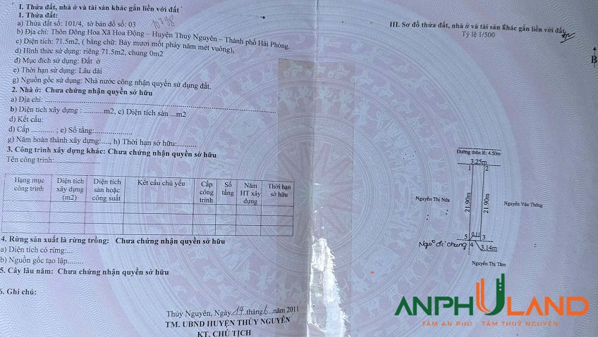 Chào bán lô đất vàng - Đối diện dự án Doji tại phường Thuỷ Nguyên, TP Hải Phòng