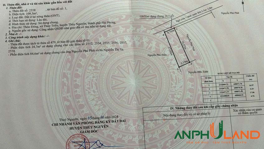 Bán lô đất phường Hoà Bình (Thuỷ Triều), TP Hải Phòng