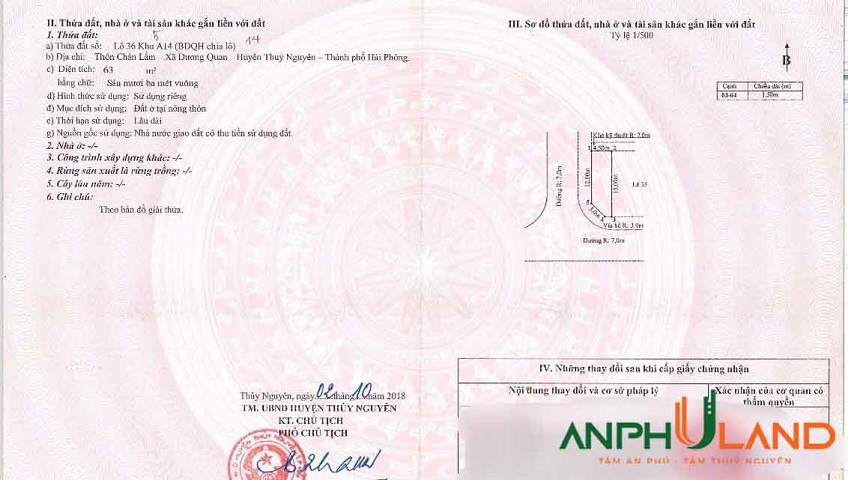 Cần bán vài lô đất khu A TĐC Bắc Sông Cấm, Phường Thủy Nguyên, TP Hải Phòng