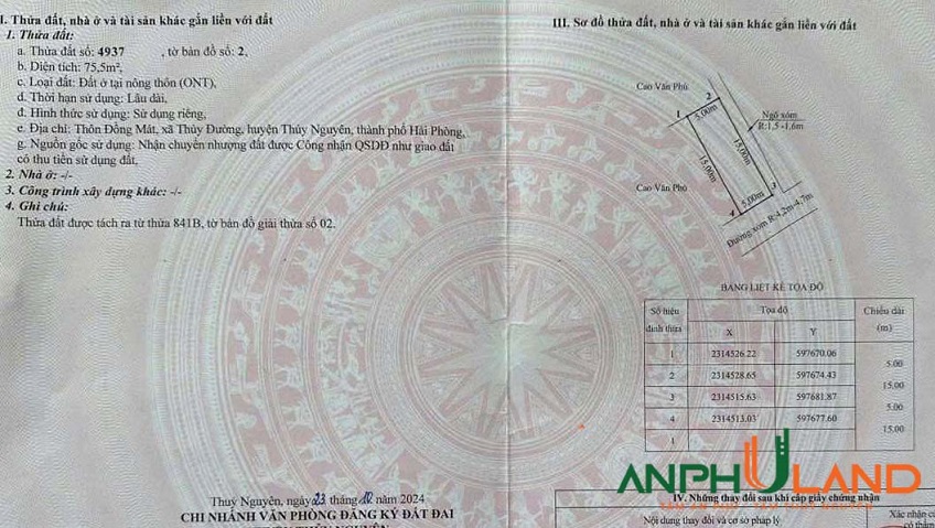 Chính chủ cần bán lô đất đẹp tại TDP Đồng Mát, phường Thuỷ Nguyên, TP Hải Phòng