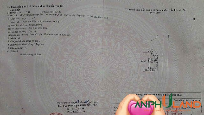 Chính chủ gửi bán lô góc 44 LK 7 TĐC Áp Tràn, Phường Thủy Nguyên, TP Hải Phòng