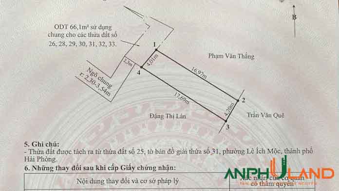 Chào bán lô 70 m2 tại Phường Lưu Kiếm ( xã Cao Nhân), TP Hải Phòng