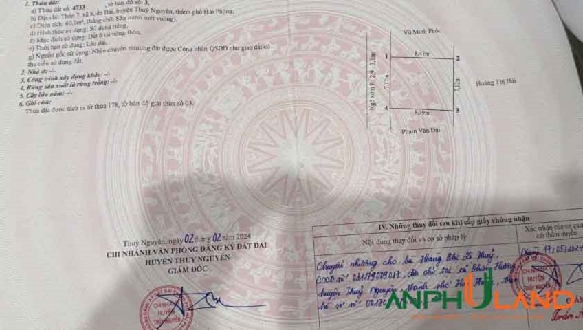 Chính chủ bán đất tặng nhà mới, Phường Thiên Hương ( xã Kiền Bái), TP Hải Phòng