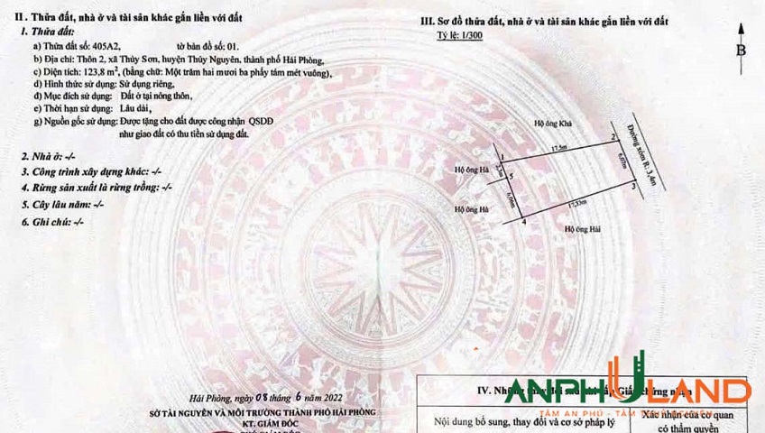 Bán lô đất tại TDP Thuỷ Sơn 2, phường Thuỷ Nguyên, TP Hải Phòng